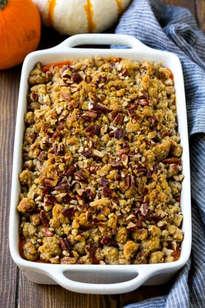 Sweet Potato Casserole with Pecans - Dinner at the Zoo