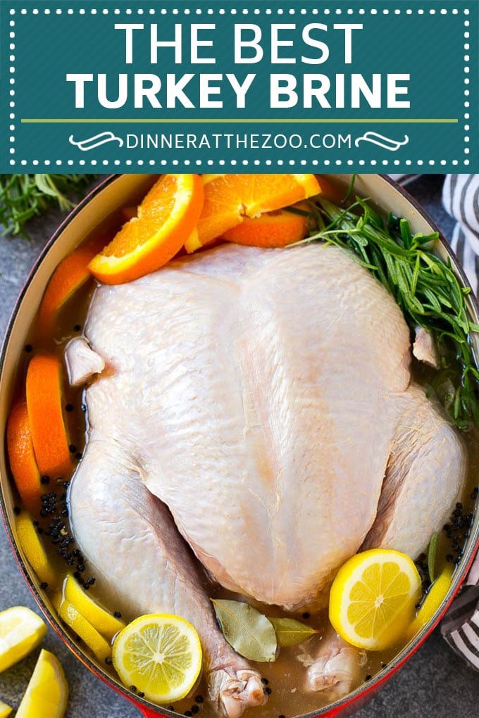 This turkey brine recipe is flavored with apple, citrus, brown sugar, rosemary and spices. It's the perfect way to guarantee a moist and flavorful turkey every time!