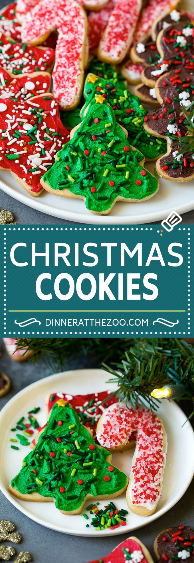 Christmas Sugar Cookies Recipe | Christmas Cookies #cookies #frosting #sprinkles #sugarcookies #christmas #dessert #dinneratthezoo