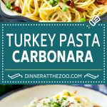 Turkey Pasta Carbonara | Turkey Pasta | Leftover Turkey Recipe #turkey #pasta #bacon #peas #dinner #dinneratthezoo