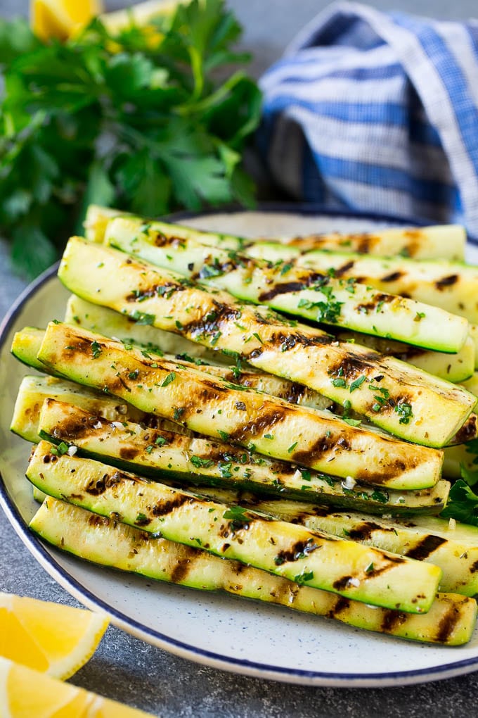 Grilled Zucchini with Garlic and Herbs - Dinner at the Zoo