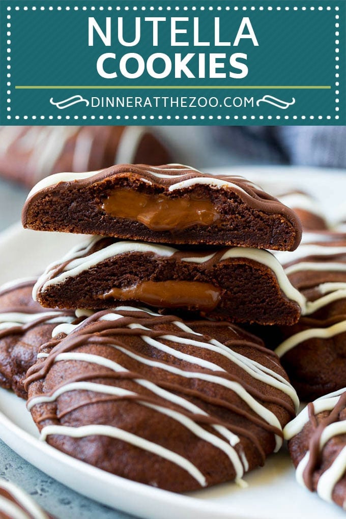 Nutella Cookies Recipe | Nutella Stuffed Cookies | Chocolate Cookies #nutella #chocolate #cookies #baking #dessert #dinneratthezoo