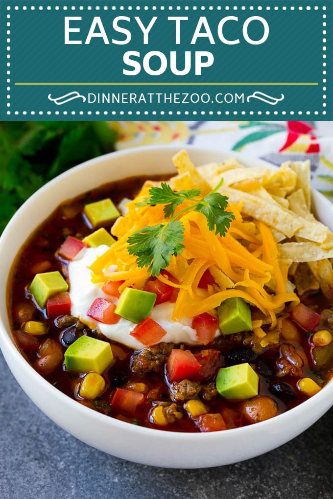 Taco Soup Recipe | Beef Taco Soup | Mexican Soup #soup #beef #taco #mexicanfood #beans #dinner #dinneratthezoo