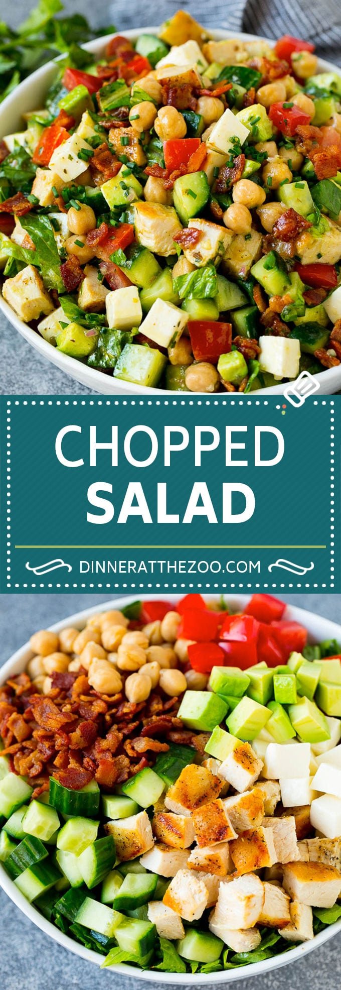 Chopped Salad Recipe | Chicken Salad | Avocado Salad #salad #chicken #avocado #bacon #glutenfree #dinner #dinneratthezoo #lunch