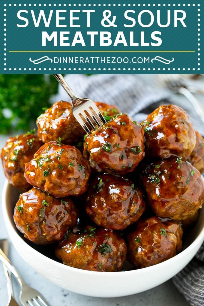 Sweet and Sour Meatballs Recipe | Slow Cooker Meatballs | Crockpot Meatballs | Cocktail Meatballs #meatballs #beef #slowcooker #crockpot #dinner #appetizer #dinneratthezoo