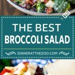 Broccoli Salad Recipe | Creamy Broccoli Salad | Bacon Broccoli Salad #salad #broccoli #bacon #apple #dinneratthezoo #sidedish