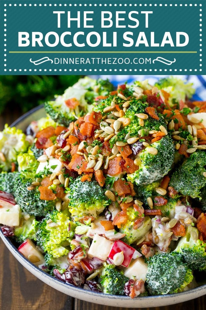 Broccoli Salad Recipe | Creamy Broccoli Salad | Bacon Broccoli Salad #salad #broccoli #bacon #apple #dinneratthezoo #sidedish