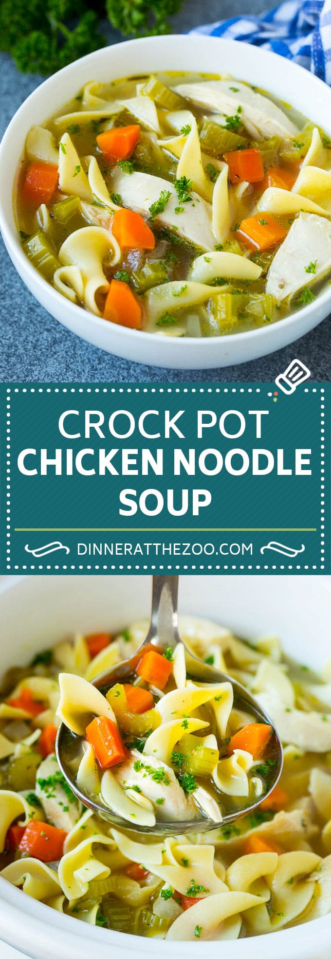 Crock Pot Chicken Noodle Soup Recipe | Slow Cooker Chicken Noodle Soup | Chicken Soup #soup #chicken #noodles #dinner #slowcooker #crockpot #dinneratthezoo