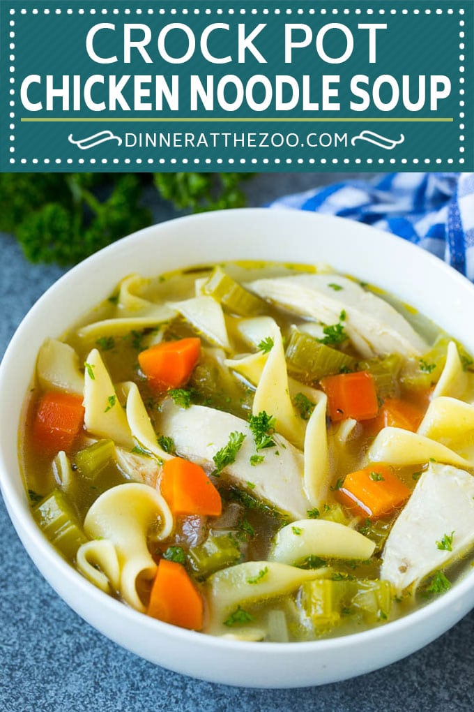 Crock Pot Chicken Noodle Soup Recipe | Slow Cooker Chicken Noodle Soup | Chicken Soup #soup #chicken #noodles #dinner #slowcooker #crockpot #dinneratthezoo