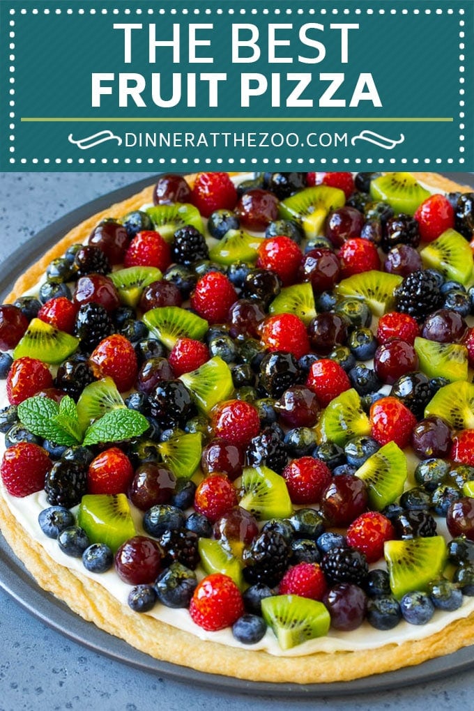 Fruit Pizza Recipe | Dessert Pizza | Fruit Dessert #cookie #fruit #pizza #dessert #sweets #dinneratthezoo