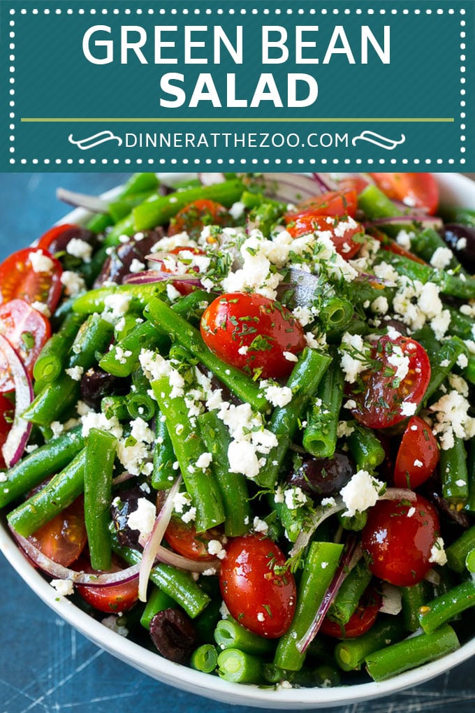 Green Bean Salad Recipe | String Bean Salad | Chopped Salad #greenbeans #tomatoes #olives #salad #cleaneating #lowcarb #glutenfree #dinneratthezoo