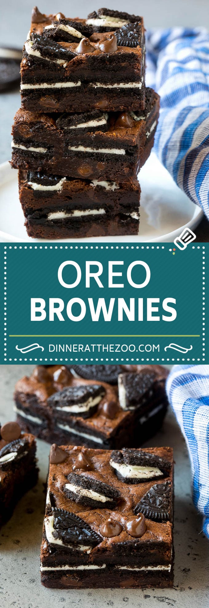 Oreo Brownies Recipe | Homemade Brownies | Chocolate Chip Brownies #brownies #oreos #chocolate #dessert #sweets #dinneratthezoo