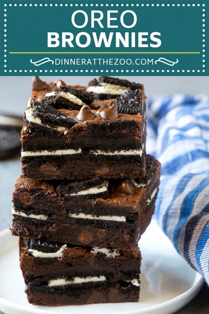 Oreo Brownies Recipe | Homemade Brownies | Chocolate Chip Brownies #brownies #oreos #chocolate #dessert #sweets #dinneratthezoo