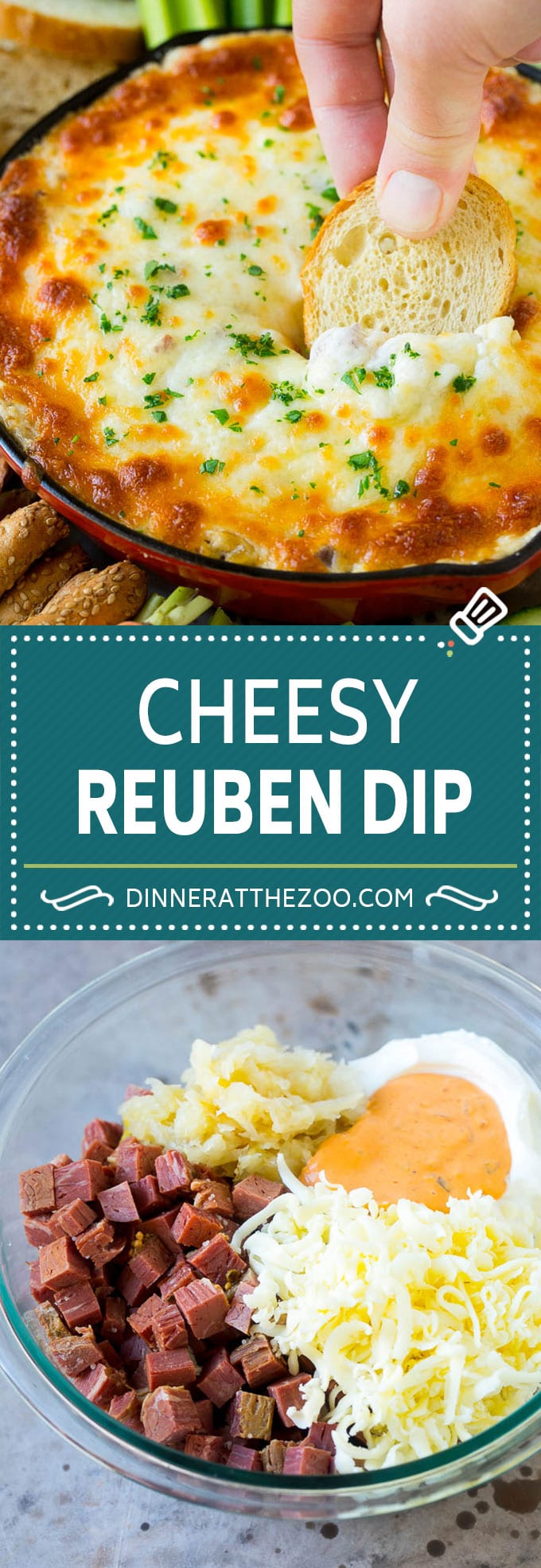 Reuben Dip Recipe | Corned Beef Dip | Cheese Dip #dip #cheese #cornedbeef #appetizer #lowcarb #keto #dinneratthezoo