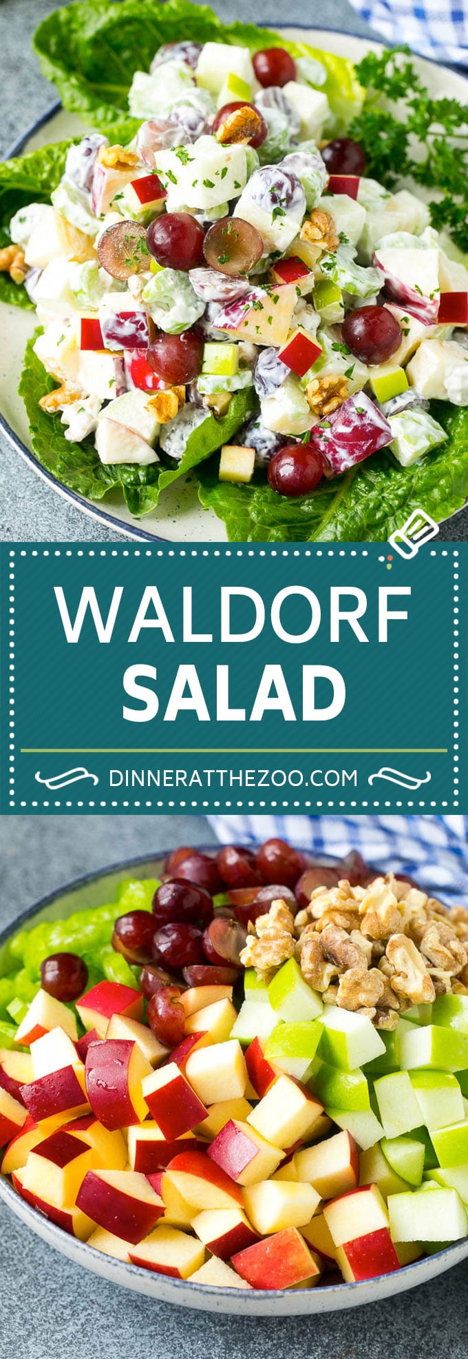 Waldorf Salad Recipe | Apple Salad | Fruit Salad #salad #fruit #apples #grapes #lunch #dinneratthezoo #glutenfree