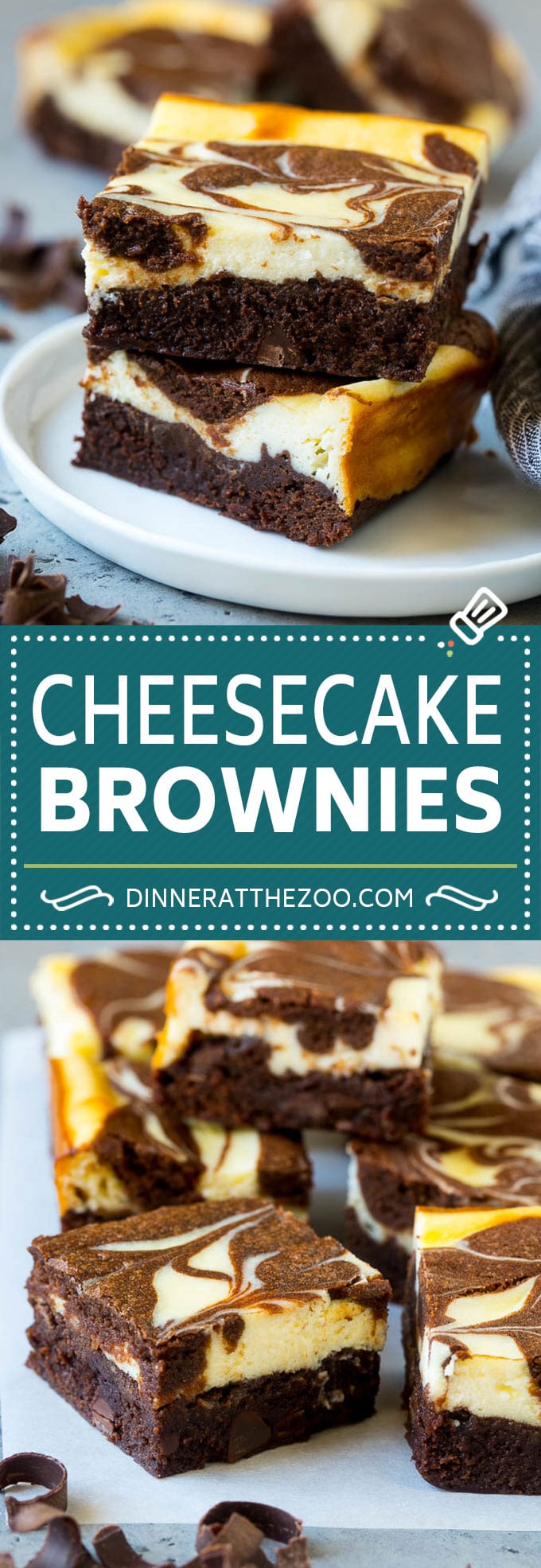 Cheesecake Brownies Recipe | Cream Cheese Brownies | Homemade Brownies #brownies #cheesecake #chocolate #dessert #dinneratthezoo