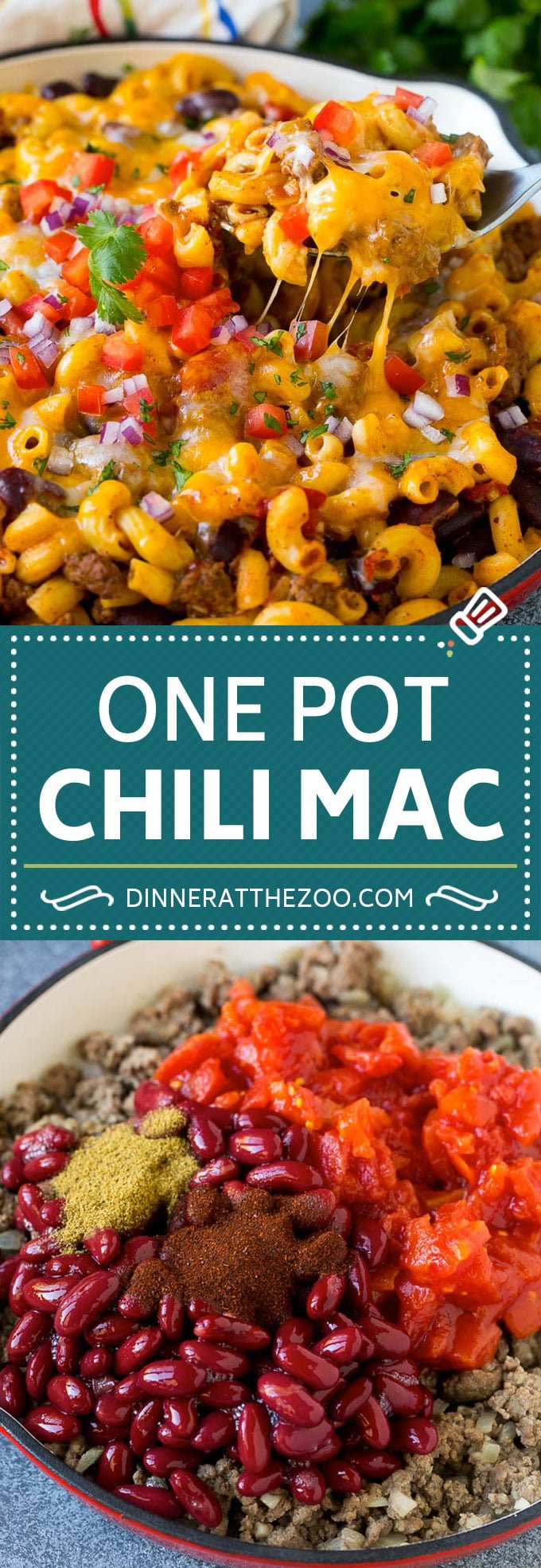 One Pot Chili Mac Recipe | One Pot Pasta | Chili Mac #dinner #beef #pasta #macaroni #beans #cheese #dinneratthezoo #onepot