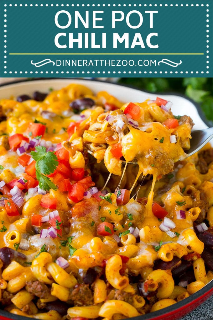 One Pot Chili Mac Recipe | One Pot Pasta | Chili Mac #dinner #beef #pasta #macaroni #beans #cheese #dinneratthezoo #onepot