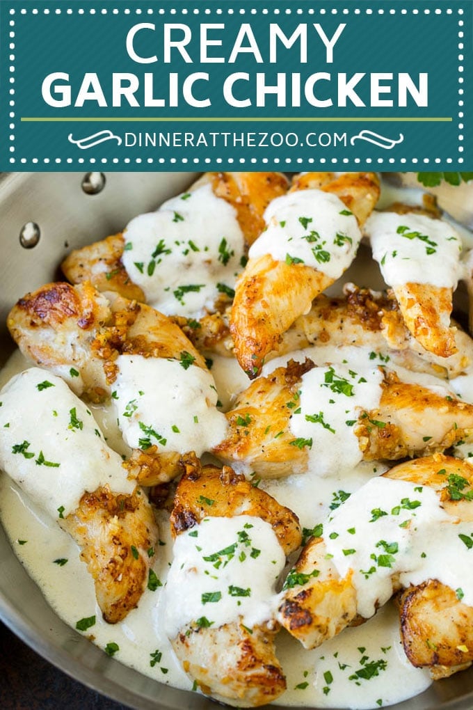 Creamy Garlic Chicken Recipe | Chicken Breast Tenders | Sauteed Chicken #chicken #garlic #parmesan #dinner #glutenfree #keto #lowcarb #dinneratthezoo