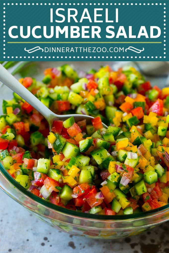 Israeli Salad Recipe | Cucumber Salad | Tomato Salad | Chopped Salad #salad #cleaneating #healthy #glutenfree #lowcarb #keto #sidedish #lunch #dinneratthezoo