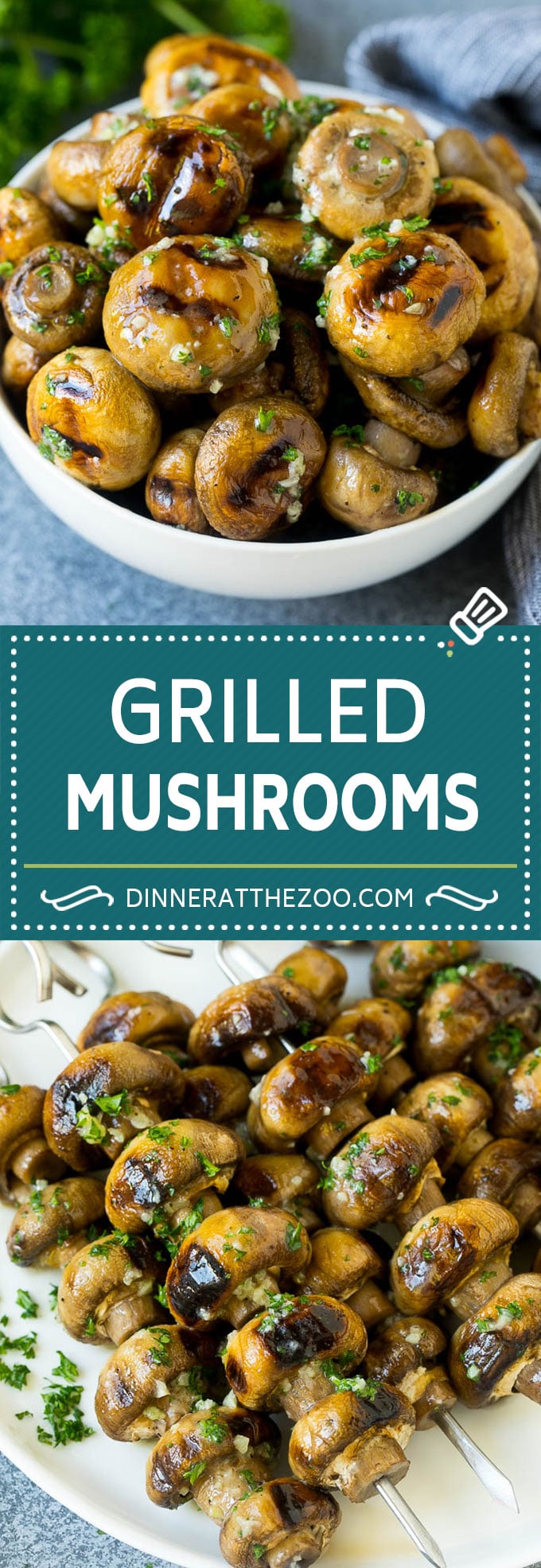 Grilled Mushrooms Recipe | Mushroom Kabobs | Mushroom Side Dish #mushroom #grilling #garlic #keto #lowcarb #dinneratthezoo
