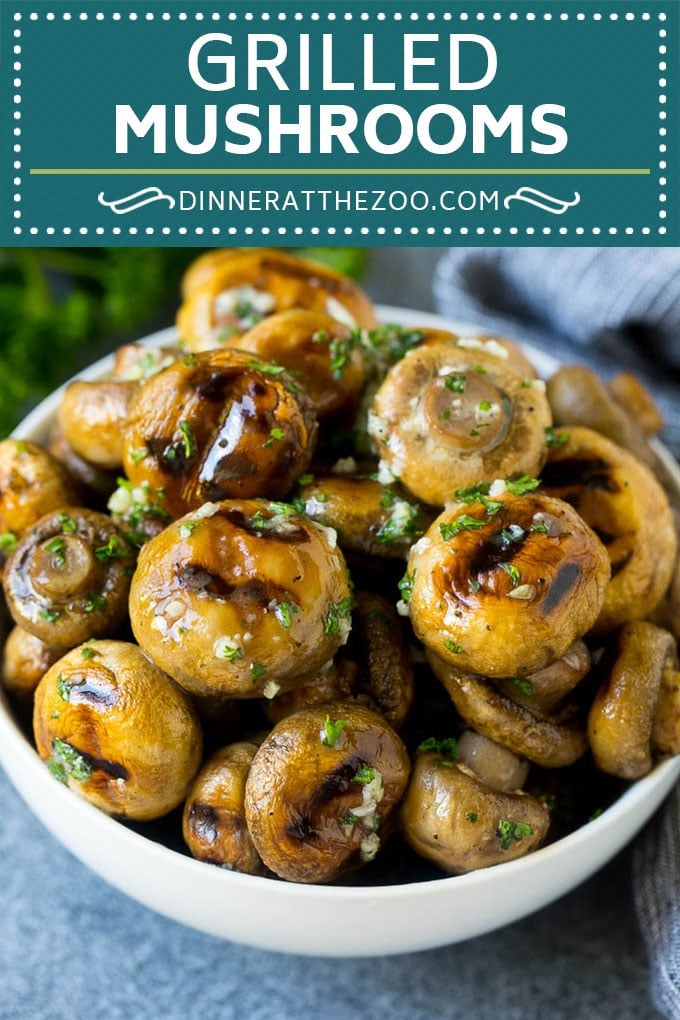 Grilled Mushrooms Recipe | Mushroom Kabobs | Mushroom Side Dish #mushroom #grilling #garlic #keto #lowcarb #dinneratthezoo