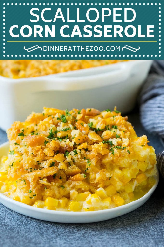 Scalloped Corn | Corn Casserole #corn #casserole #cheese #sidedish #dinner #dinneratthezoo