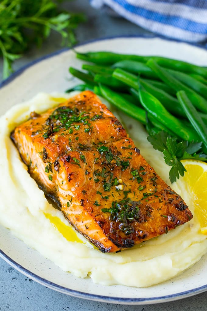 Baked Salmon with Garlic Butter - Dinner at the Zoo