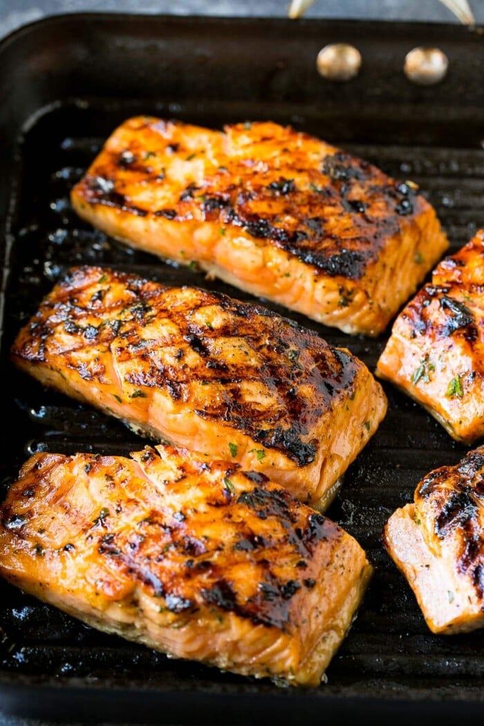 Grilled Salmon with Garlic and Herbs - Dinner at the Zoo