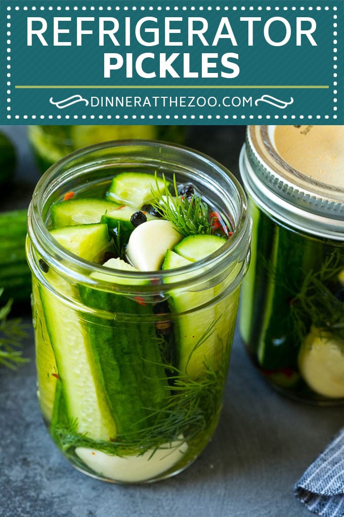 Refrigerator Pickles Recipe | Pickled Cucumbers | Quick Pickles #pickles #cucumbers #garlic #dill #dinneratthezoo