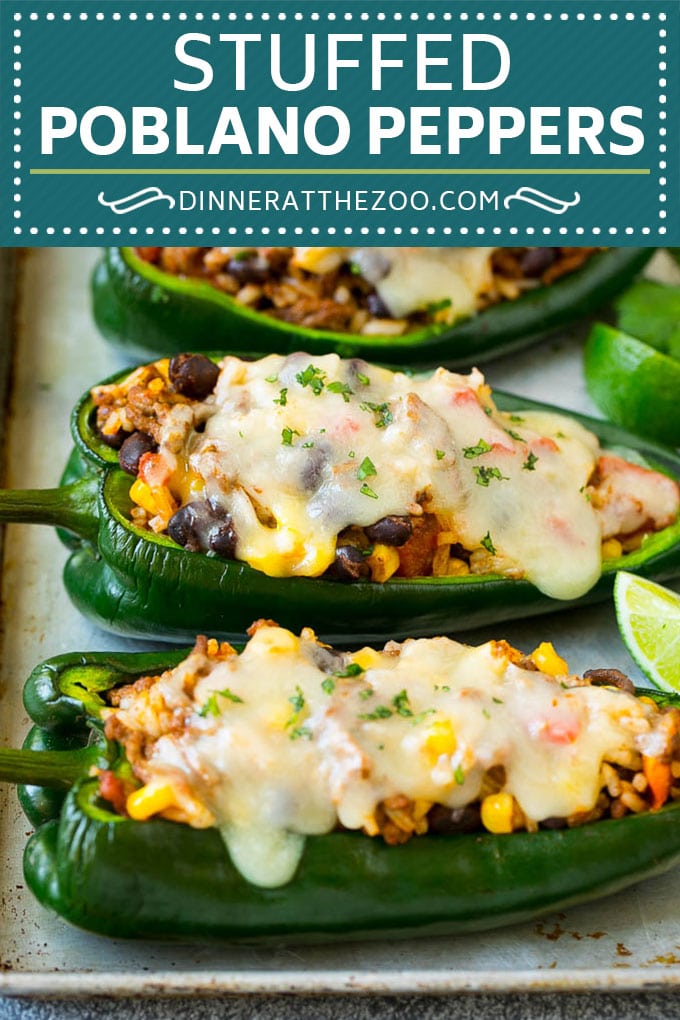 Stuffed Poblano Peppers | Stuffed Peppers | Pasilla Peppers #peppers #stuffedpeppers #beef #rice #beans #corn #dinner #dinneratthezoo