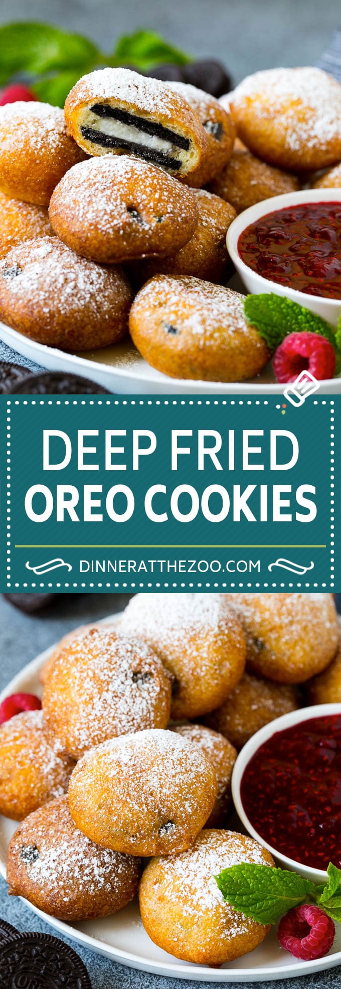 Fried Oreos Recipe #oreos #cookies #dessert #chocolate #dinneratthezoo