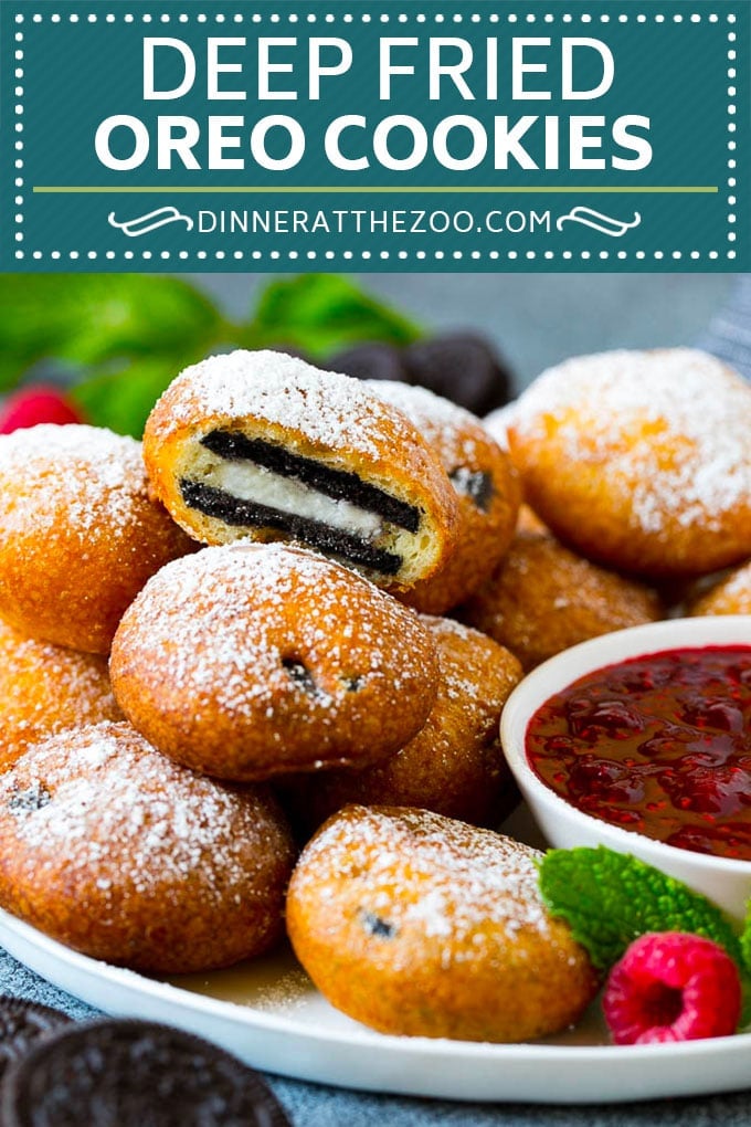 Fried Oreos Recipe #oreos #cookies #dessert #chocolate #dinneratthezoo