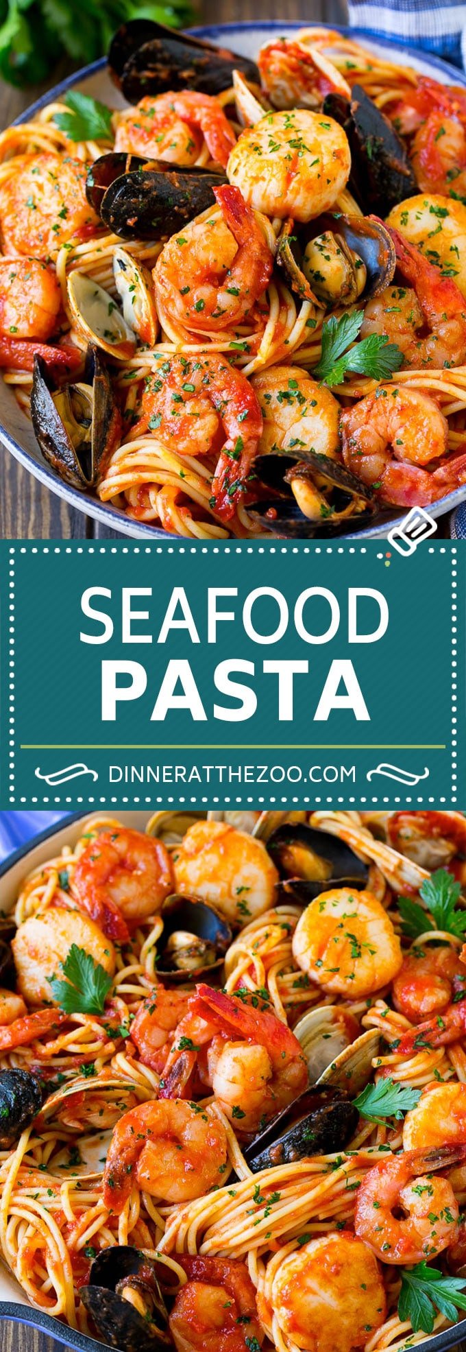 Seafood Pasta Recipe | Shrimp Pasta #pasta #spaghetti #shrimp #clams #scallops #dinner #dinneratthezoo