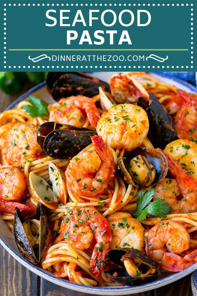 Seafood Pasta Recipe | Shrimp Pasta #pasta #spaghetti #shrimp #clams #scallops #dinner #dinneratthezoo