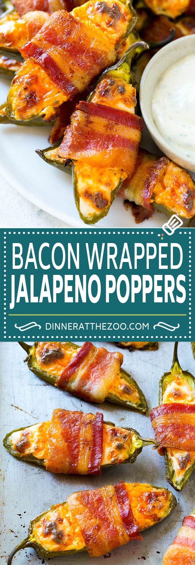 Bacon Wrapped Jalapeno Poppers Recipe | Baked Jalapeno Poppers | Bacon Appetizer #bacon #jalapenos #poppers #appetizer #snack #lowcarb #keto #dinneratthezoo