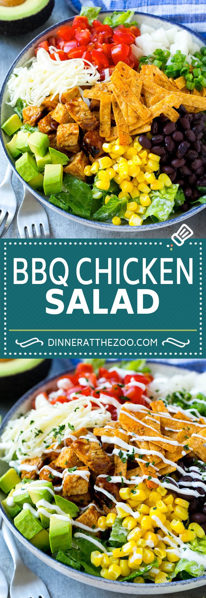 BBQ Chicken Salad Recipe | Chopped BBQ Chicken Salad | CPK Copycat Recipe #salad #chicken #bbq #chickensalad #dinneratthezoo #lunch #dinner