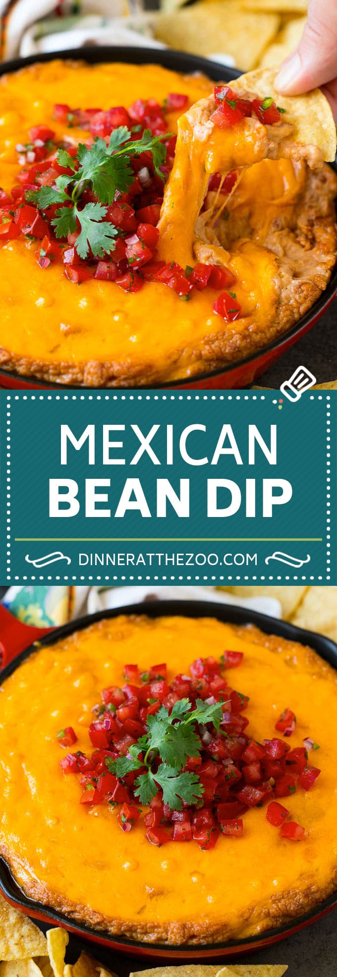 Bean Dip Recipe | Mexican Dip #dip #appetizer #mexicanfood #beans #cheese #dinneratthezoo
