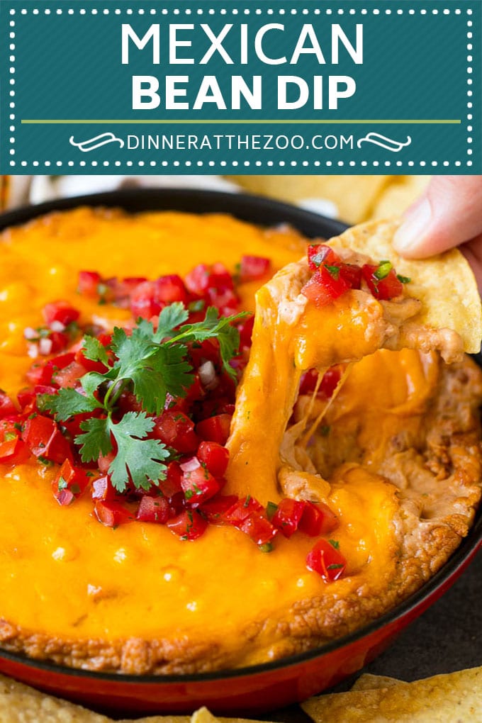 Bean Dip Recipe | Mexican Dip #dip #appetizer #mexicanfood #beans #cheese #dinneratthezoo