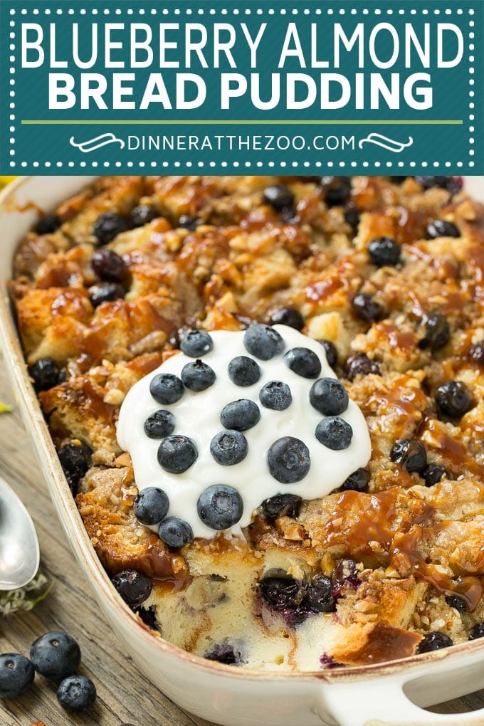 Blueberry Bread Pudding Recipe #dessert #blueberry #breadpudding #dinneratthezoo