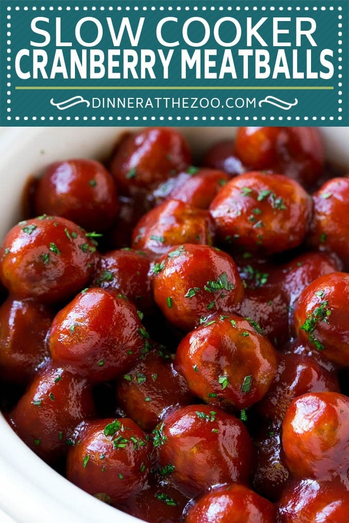 Cranberry Meatballs Recipe | Slow Cooker Meatballs | Slow Cooker Appetizer | Crockpot Meatballs #meatballs #cranberry #appetizer #slowcooker #crockpot #dinneratthezoo