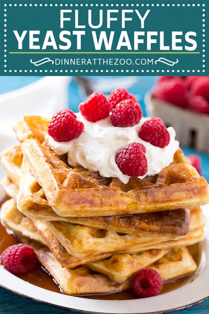 Yeast Waffles Recipe | Homemade Waffles #waffles #breakfast #brunch #dinneratthezoo