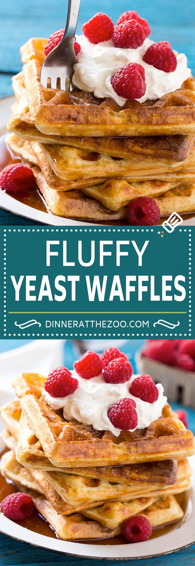 Yeast Waffles Recipe | Homemade Waffles #waffles #breakfast #brunch #dinneratthezoo