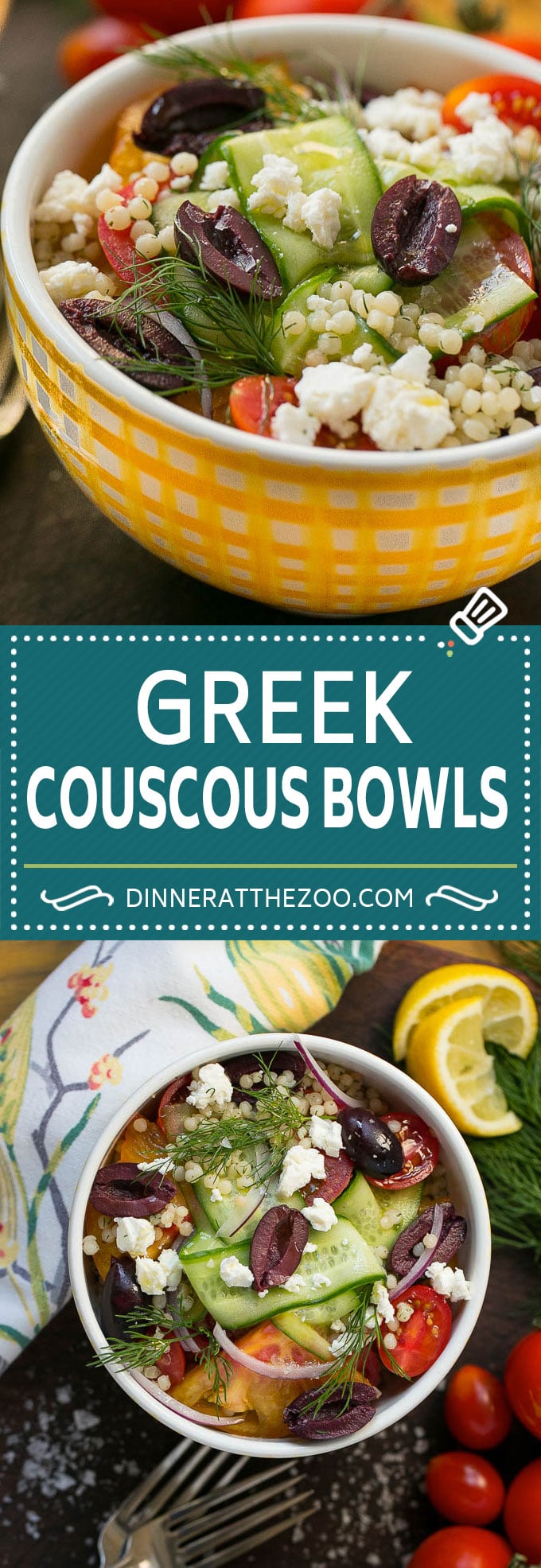 Greek Couscous Bowls #couscous #lunch #dinneratthezoo