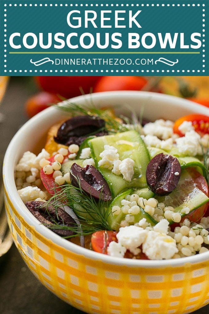 Greek Couscous Bowls #couscous #lunch #dinneratthezoo