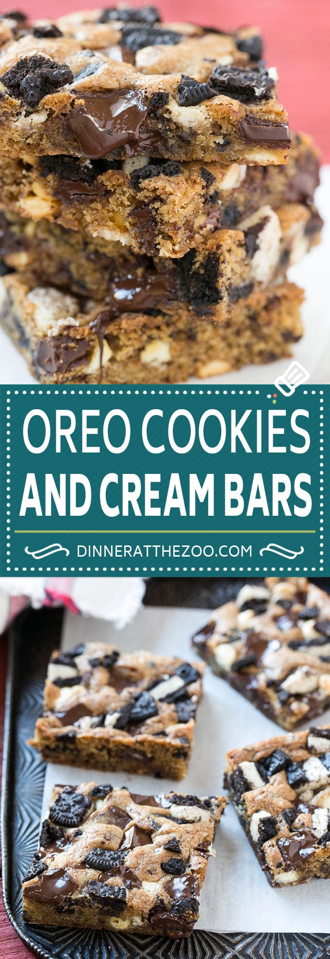 Oreo Cookies and Cream Bars Recipe | Bar Cookies #cookies #oreo #chocolate #dessert #dinneratthezoo