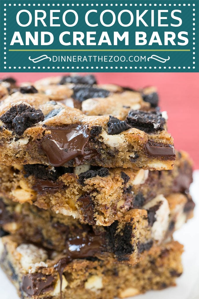Oreo Cookies and Cream Bars Recipe | Bar Cookies #cookies #oreo #chocolate #dessert #dinneratthezoo