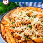 This Penne alla Vodka is tender penne pasta tossed in a rich and delicious tomato, vodka and cream sauce.