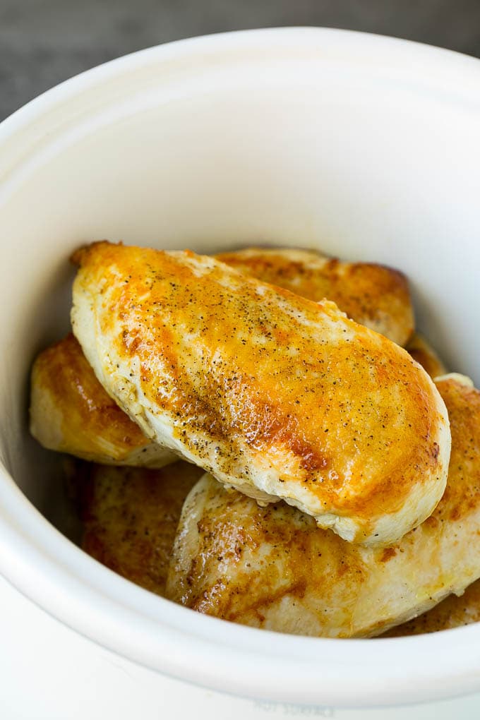 Slow Cooker Chicken Breast with Gravy - Dinner at the Zoo