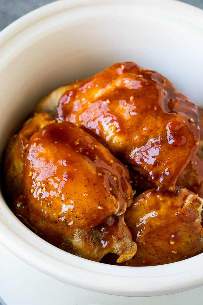 Slow Cooker Chicken Thighs - Dinner at the Zoo